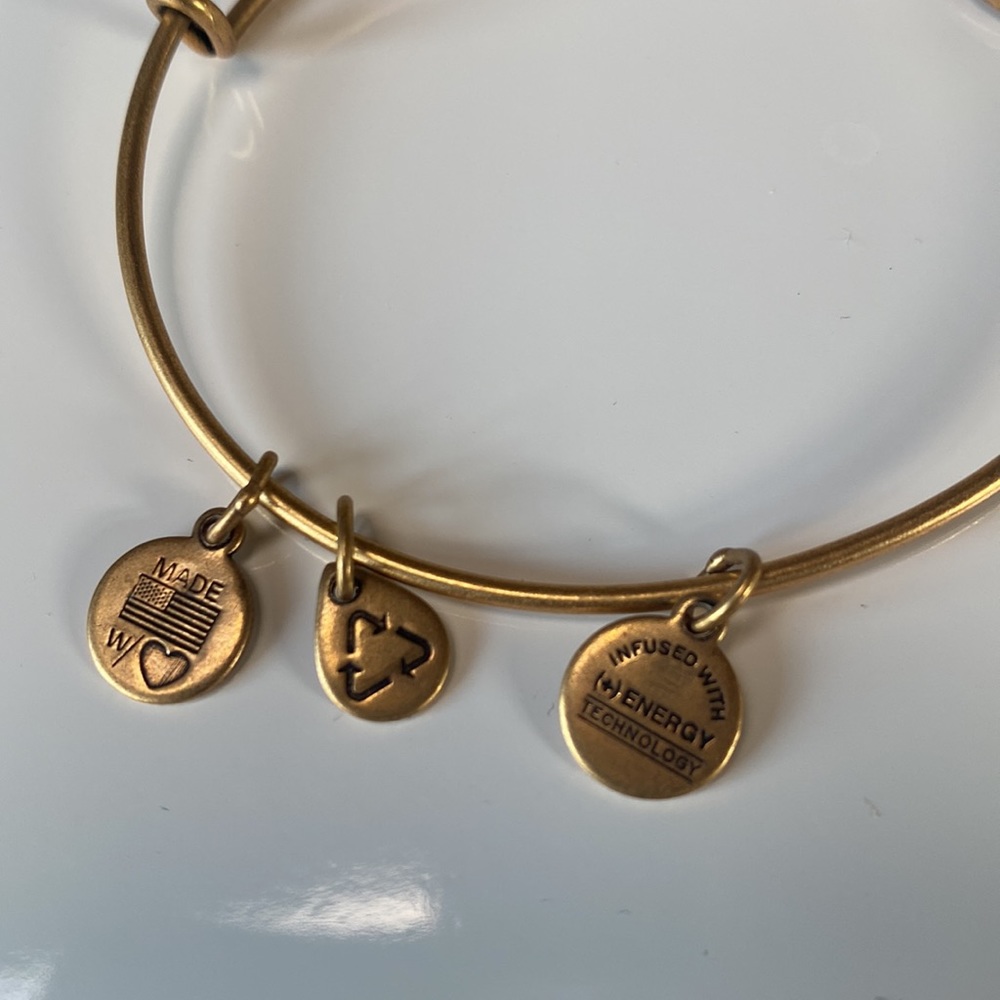 Alex And Ani "R" Initial Expandable Wire Bangle B… - image 3